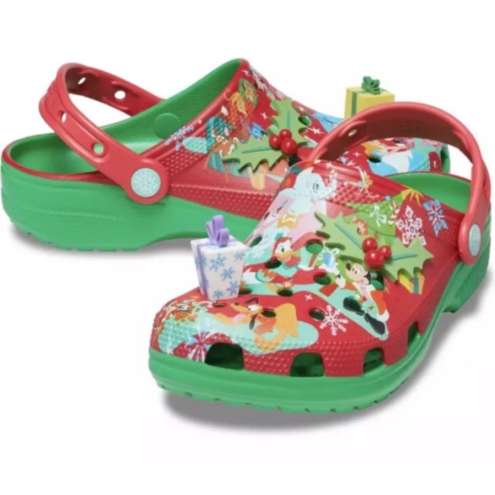 NWT Crocs Disney Parks Christmas Clogs Holiday 2023 Mickey & Friends  M9/W11